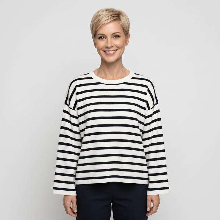 Marine/Elfenbein Gestreift
