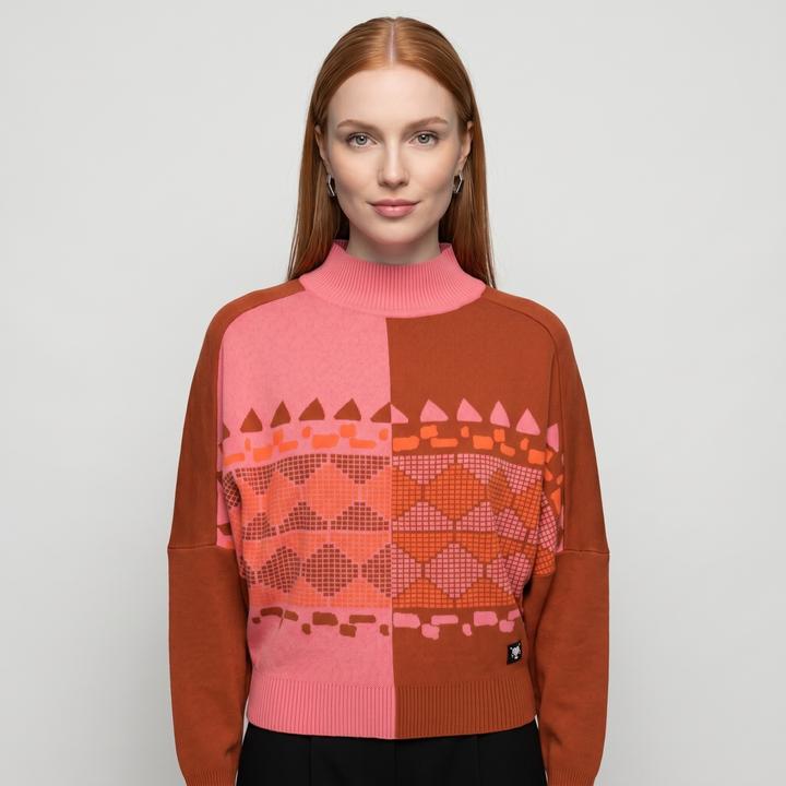 chunky pullover pink, Rot