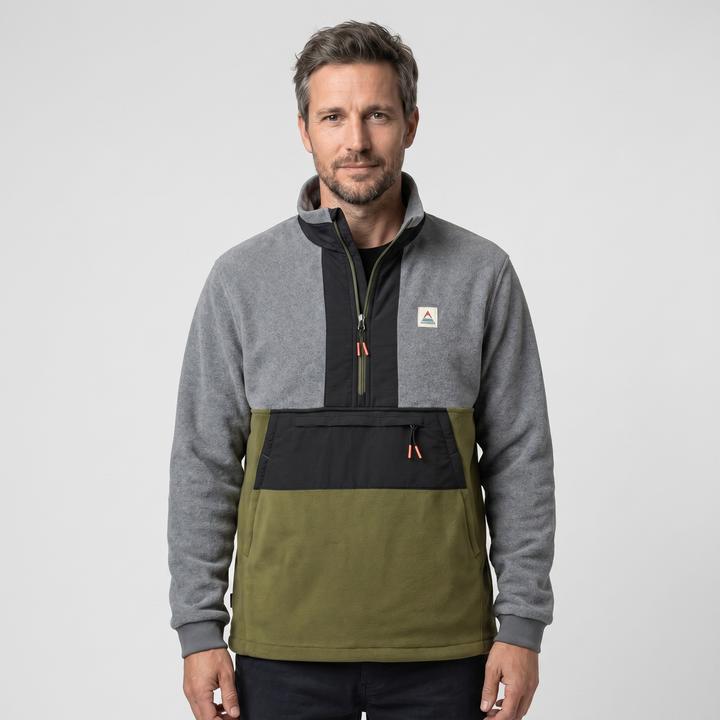 grey marl-khaki, Oliv